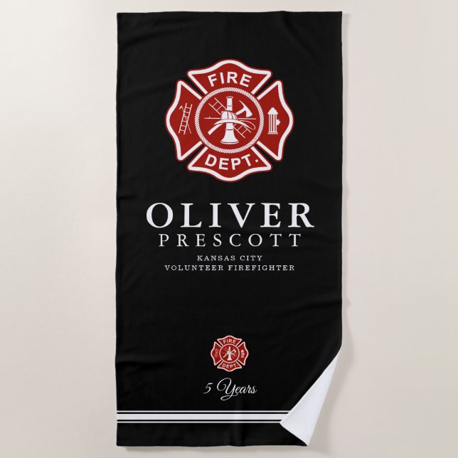 Serviette De Plage Noir volontaire de symbole de croix maltaise du (Devant)