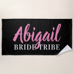 Serviette De Plage Nom de la servante de la tribu des mariées Noir ro