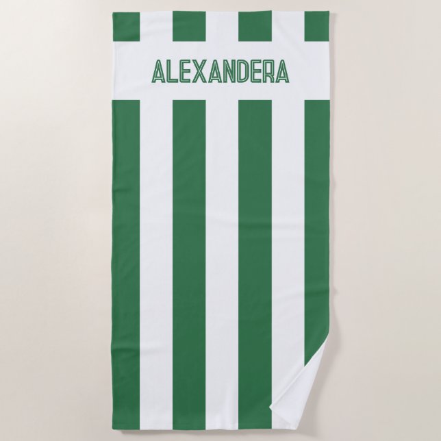 Serviette De Plage Nom Demoiselle d'honneur Tropical Vert pour Enterr (Devant)