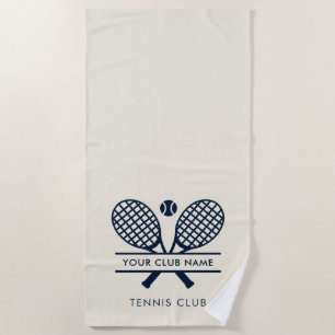 Serviette De Plage Nom d'équipe de tennis de club de campagne minimal