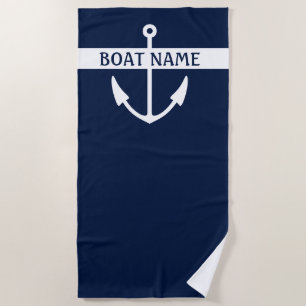 Serviette De Plage Nom du bateau Ancre Beach Towel