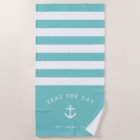 Nom du bateau Aqua & White Stripe