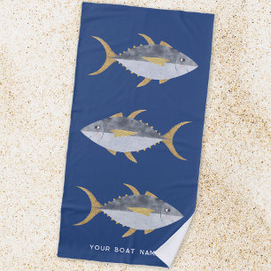 Serviette De Plage Nom du bateau de pêche au thon