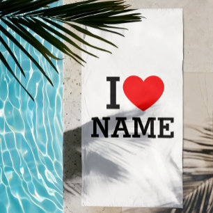 Serviette De Plage Nom du coeur