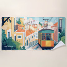 Nom et texte personnalisés Lisbonne Portugal