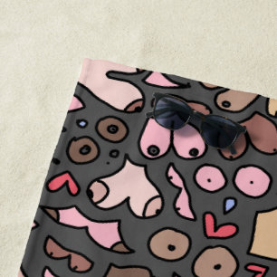 Serviette De Plage Nom motif mammaire neutre