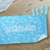 Nom personnalisé Sparkling Blue Water Textures Coo