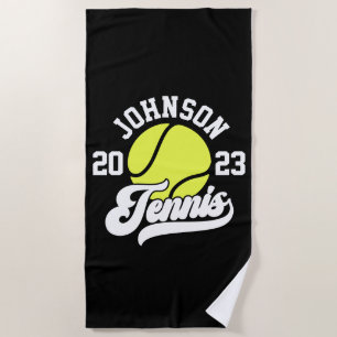 Serviette De Plage NOM Personnalisé Tennis Lecteur Racket Ball Court