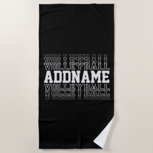 Serviette De Plage NOM PERSONNALISÉ Vanisant Volleyball Logo Joueur d