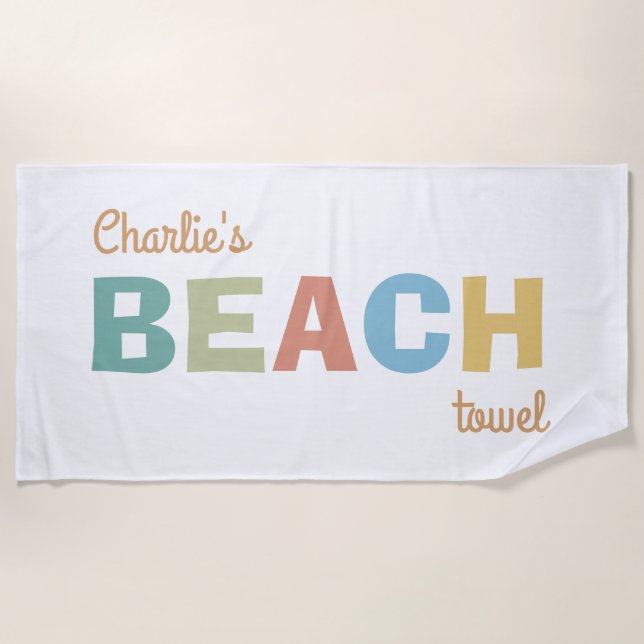 Serviette de plage nommée faite sur commande (Devant)