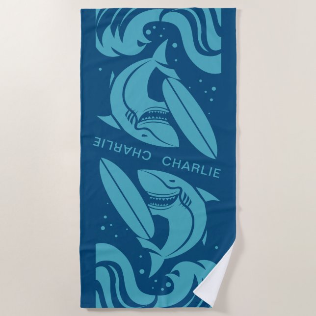 Serviette de plage nommée faite sur commande de (Devant)