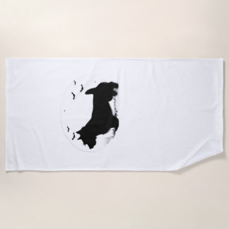 Serviette De Plage Norfolk Terrier Dog � Halloween Moon Silhouette Cl