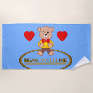 Serviette De Plage Nounours Bleu