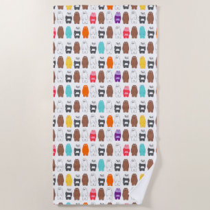 Serviette De Plage Nous Ours nu Motif d'ours coloré