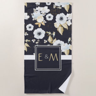 Serviette De Plage Nouveaux mariés Monogrammé Mariage Décor Cadeaux B