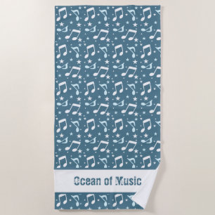 Serviette De Plage Océan de musique modelé