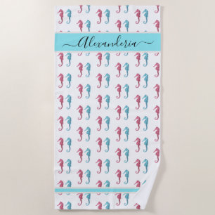 Serviette De Plage Ocean Seahorse Tropical bleu turquoise Beach Towne