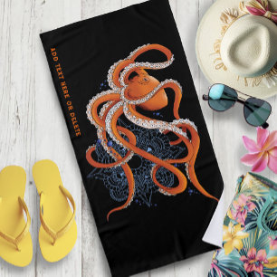 Serviette De Plage Octopus Orage Mandala Bleu