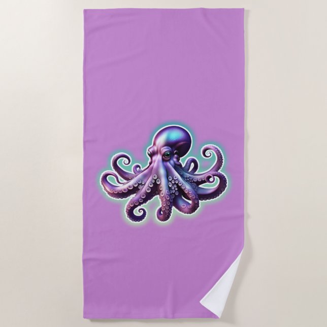 Serviette De Plage Octopus pourpre (Devant)