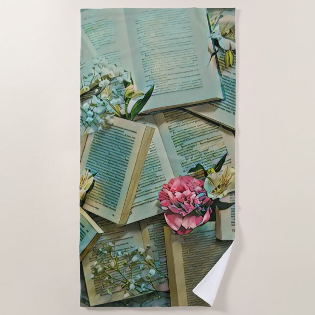 Serviette De Plage OEuvre d'amoureux du livre (Devant)