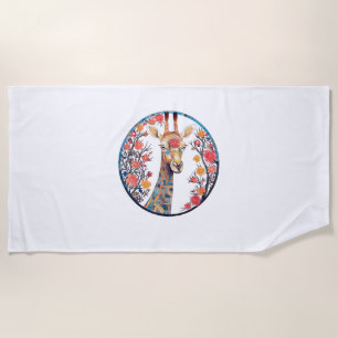 Serviette De Plage Oeuvres d'art de Giraffe colorées - Animaux en fle