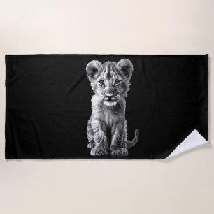 Serviette De Plage Oh Bébé Gros Chat Petit Noir