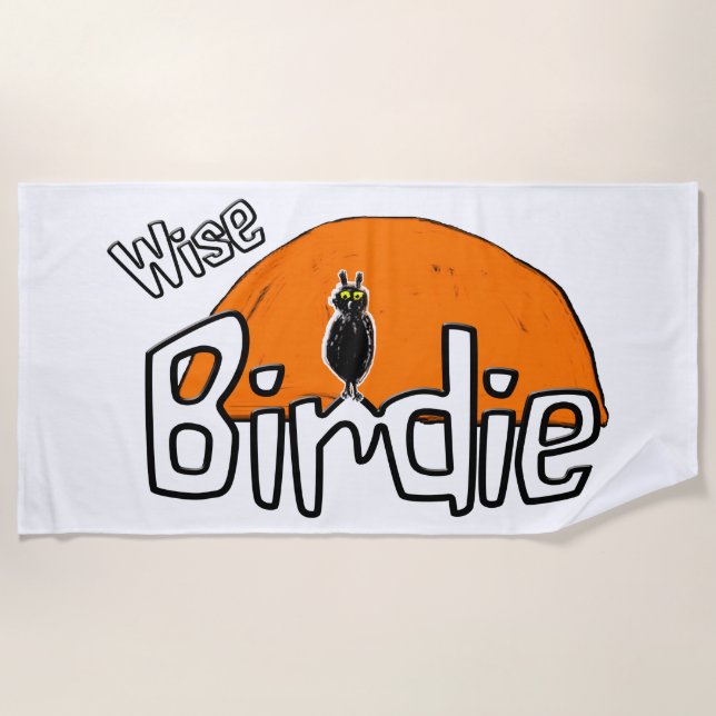 Serviette de plage oiseau sage (Devant)