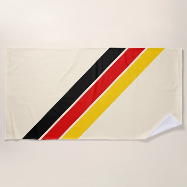 Serviette De Plage Old School Striped les années 70 80s Retro Racing  (Devant)