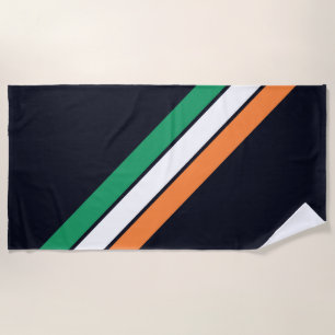Serviette De Plage Old School Striped les années 70 80s Retro Racing 