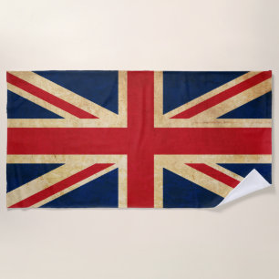 Serviette De Plage Old Vintage Grunge Royaume-Uni Drapeau Union Jack