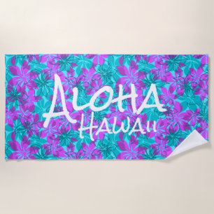 Serviette De Plage Olowalu Hibiscus Hawaiian Camo Aloha Monogramme Tu