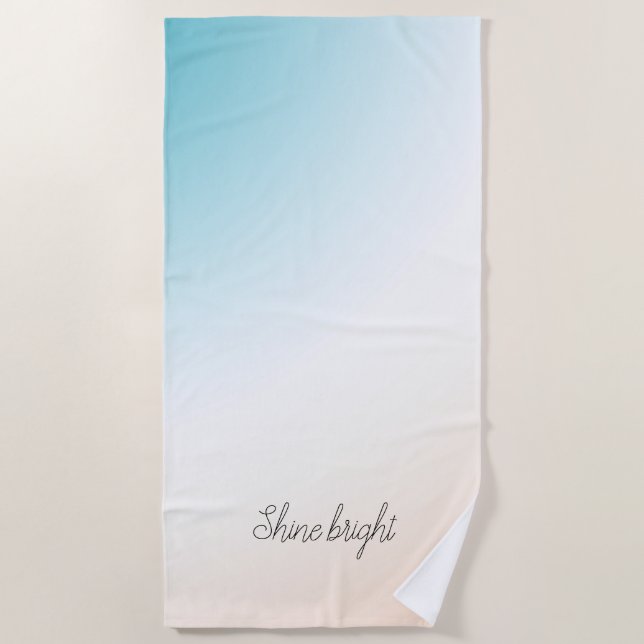 Serviette De Plage Ombre blanche Aqua Peach (Devant)