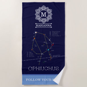 Serviette De Plage Ophiuchus de constellation zodiaque