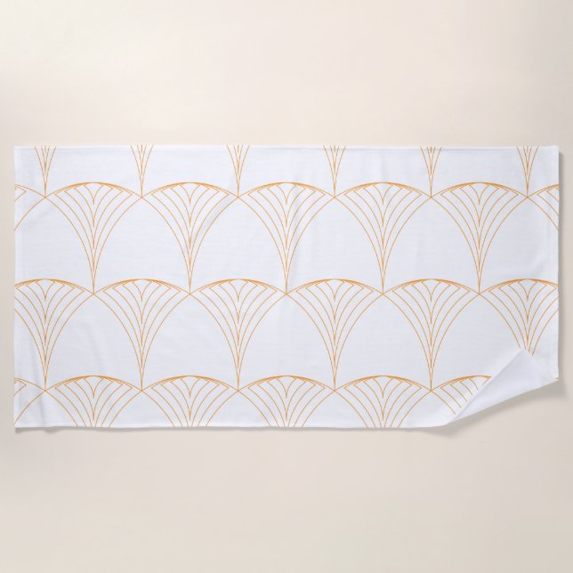 Serviette De Plage Or, élégant simple et luxueux motif traditionnel (Devant)