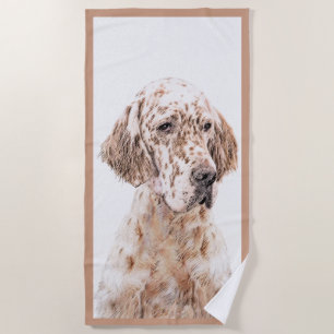 Serviette De Plage Orange Belton Painting Dog Art
