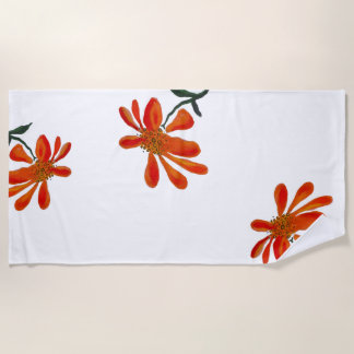 Serviette De Plage Orange flower by Lydia's Art Sangria