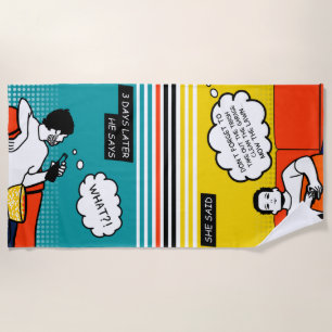 Serviette De Plage orange jaune bleu miel Do Rugged Geek Comics