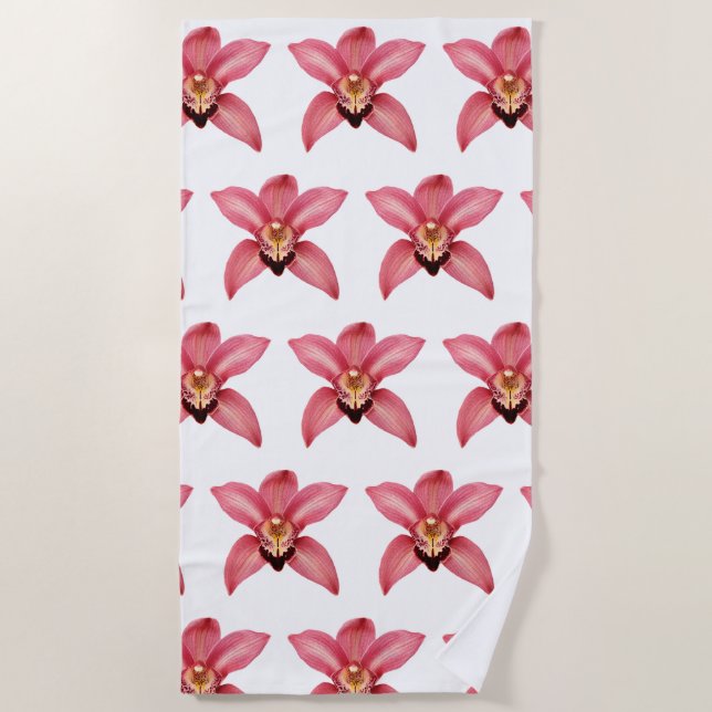 Serviette De Plage Orchidées (Devant)