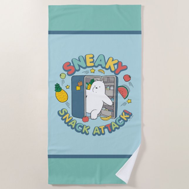 Serviette De Plage Ours De Glace - Attaque Snack Sneaky! (Devant)