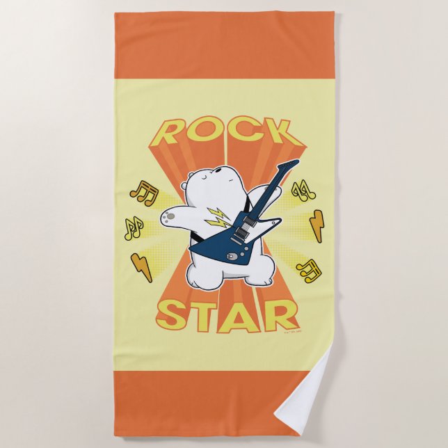 Serviette De Plage Ours de glace - Rock Star (Devant)