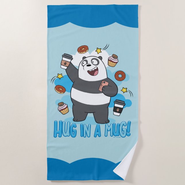 Serviette De Plage Ours de Panda - Enferré dans une Mug ! (Devant)