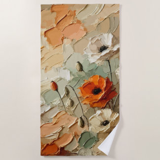 Serviette De Plage Painterly Bloomscape