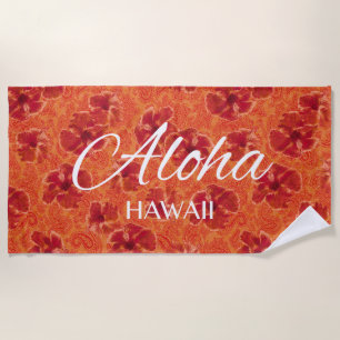 Serviette De Plage Paisley Hibiscus Vintage psychédélique