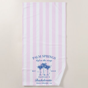 Serviette De Plage Palm Springs Avant Les Anneaux Bachelorette Bleue