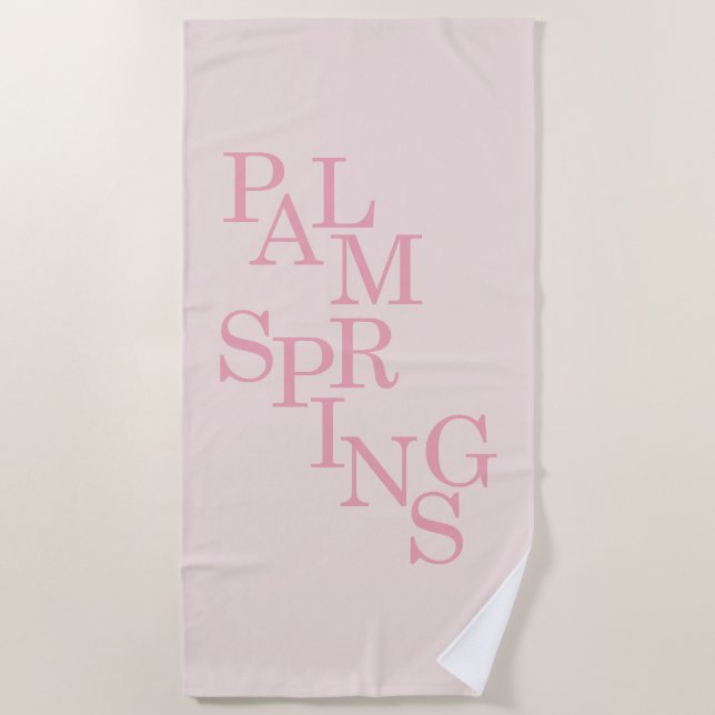Serviette De Plage Palm Springs rose pâle (Devant)