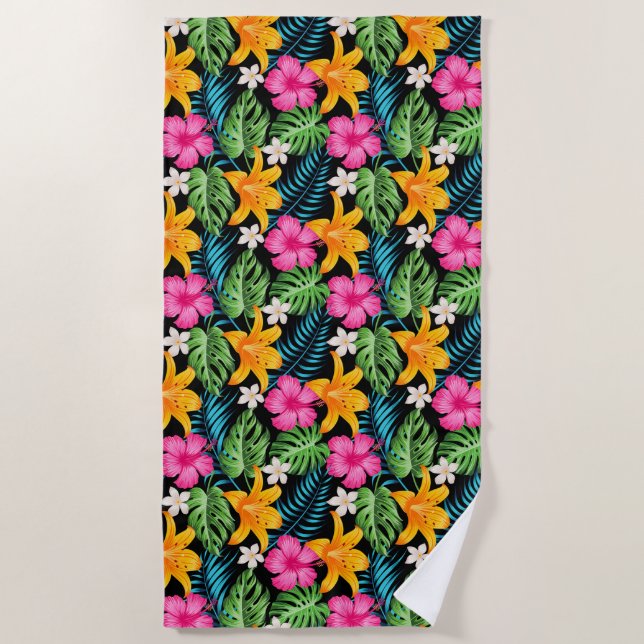 Serviette de plage Palmiers tropicaux (Devant)