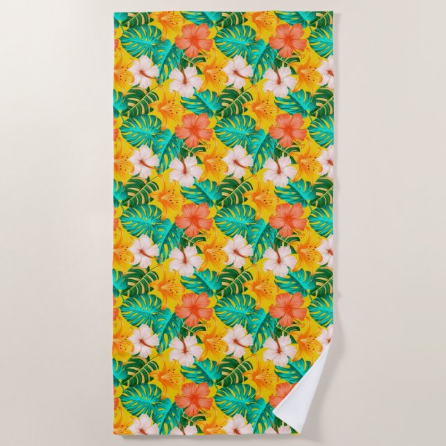 Serviette de plage Palmiers tropicaux (Devant)