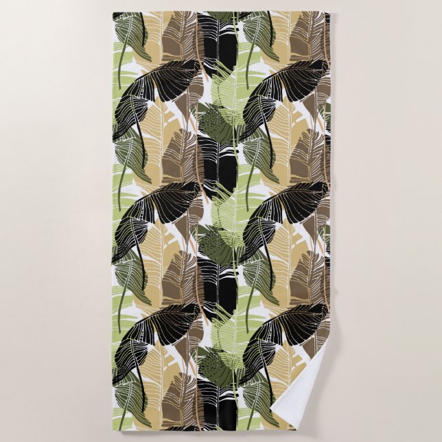 Serviette de plage Palmiers tropicaux (Devant)