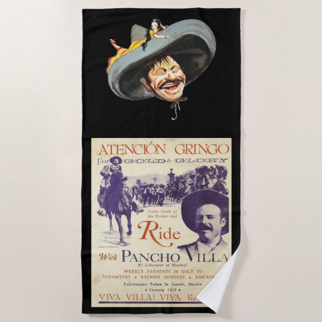 Serviette De Plage Pancho Villa 🔥 Héros Général Mexicain (Devant)