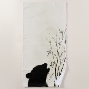 Serviette De Plage Panda Silhouette